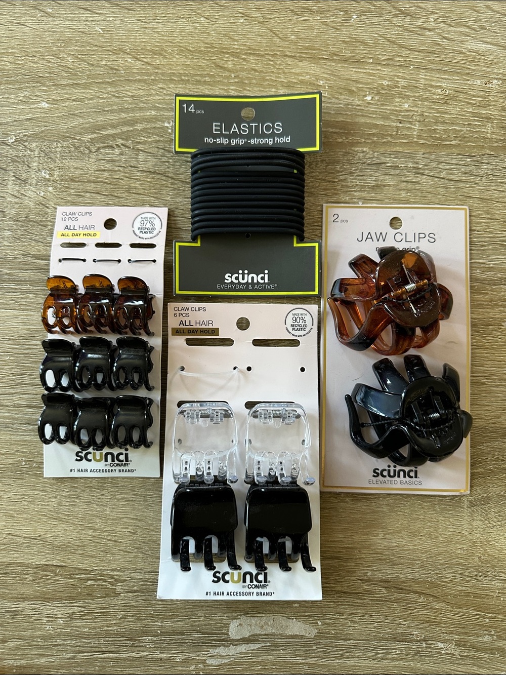 Scunci by Conair Hair Accessories Clips and Elastics Bundle